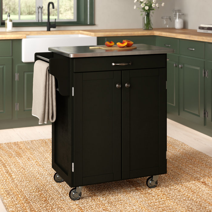 Red Barrel Studio® Savorey 32.5'' Wide Rolling Kitchen Cart with Stainless Steel Top & Reviews